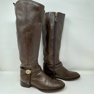Tory Burch Brown Leather Ridding Boots Size 7